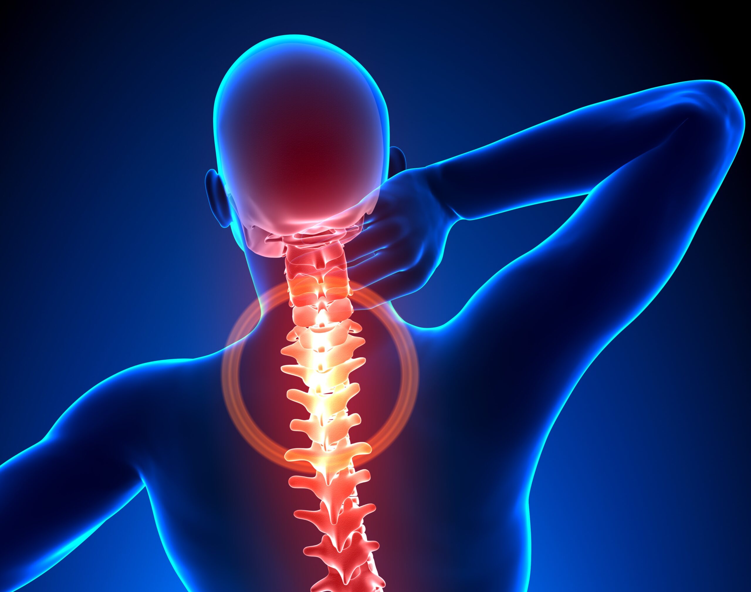 וקטור של אדם עם כאבים בגב העליון