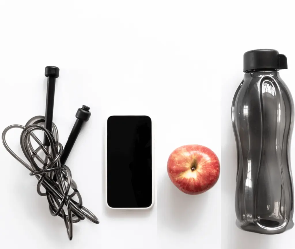 בקבוק תפוח מכשיר וחבל קפיצה